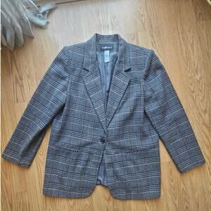 1990s Sag Harbor Plaid Double Breasted Blazer – Size 14